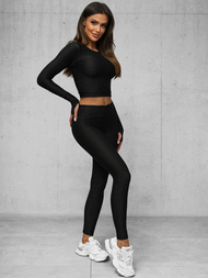 Conjunto de chándal de dos piezas de negro OZONEE O/22060Z