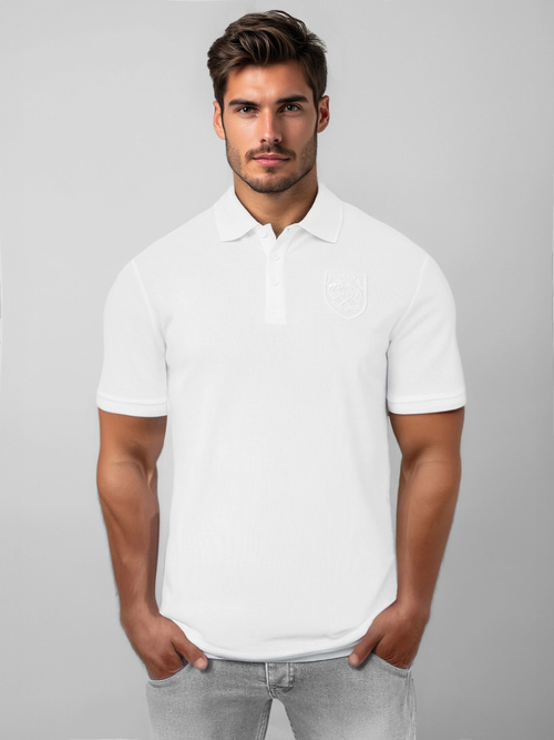 Polo de hombre blanca OZONEE NB/MT3142Z