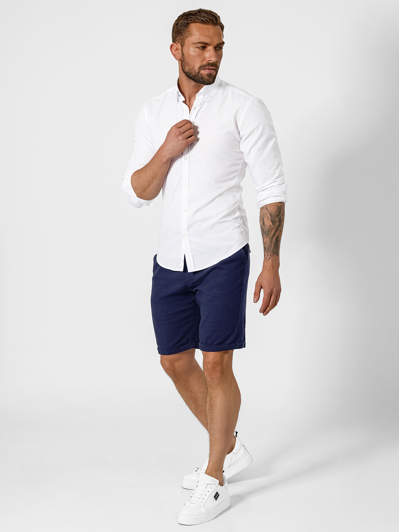 Pantalones cortos chinos de hombre azul marino OZONEE TMK/DC809/3Z