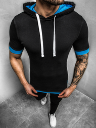 Camiseta de hombre negro-azul OZONEE O/1273Z