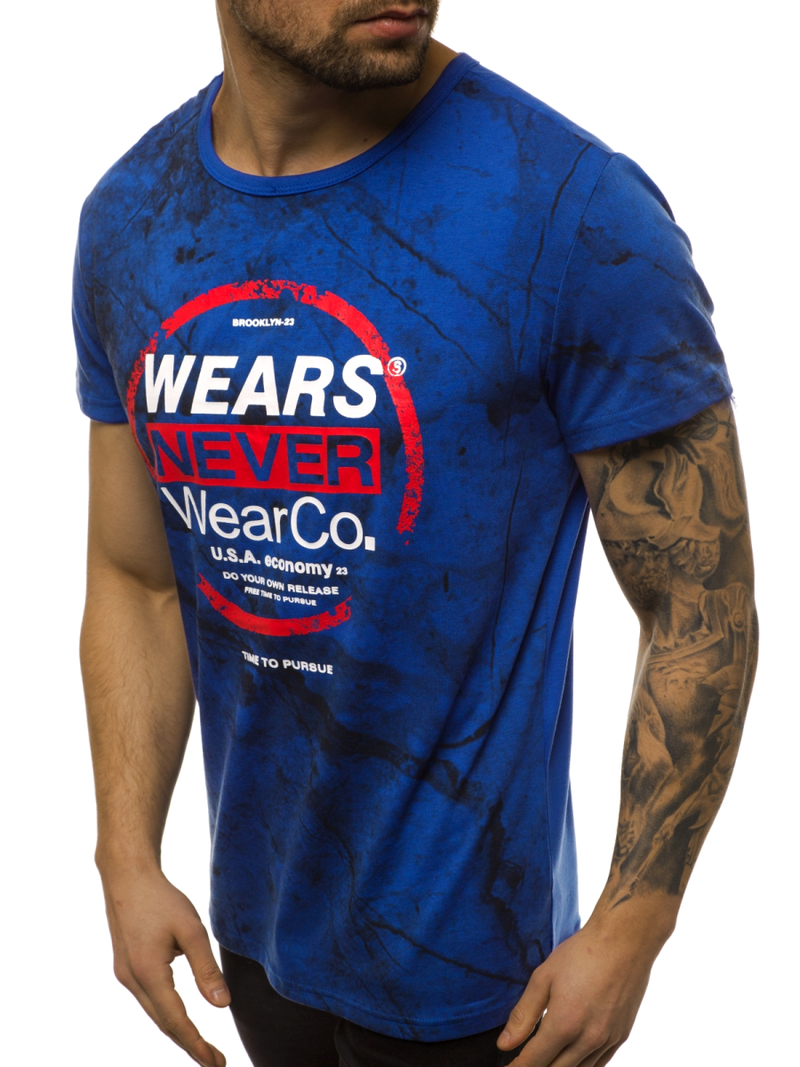 Camiseta de hombre azul OZONEE JS/SS10925