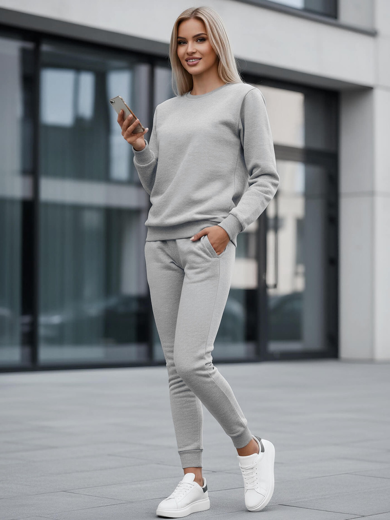 Conjunto de chándal de dos piezas gris OZONEE JS/CKW01