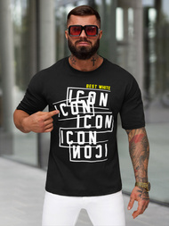 Camiseta de hombre negra OZONEE JS/8B1366/3