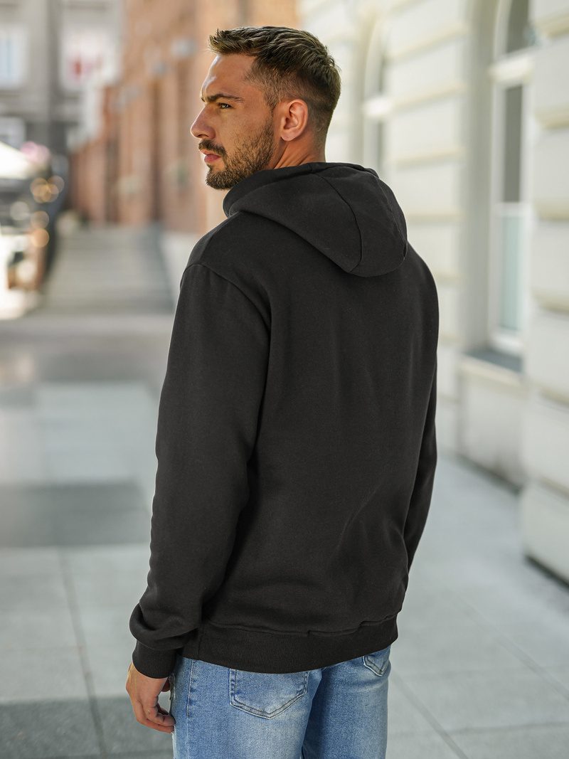 Sudadera de hombre negra OZONEE JS/8B1773/3