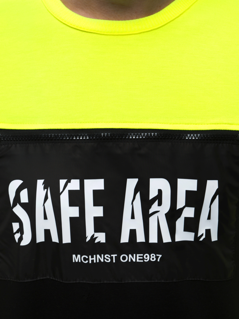 Sudadera de hombre neón amarilla OZONEE MACH/2121