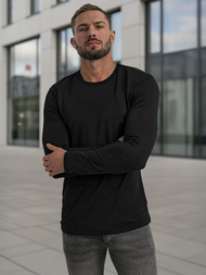 Camiseta de manga larga de hombre negra OZONEE JS/DB71/1