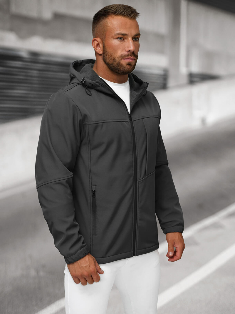 Chaqueta softshell para hombre grafito OZONEE JS/27B6523/5