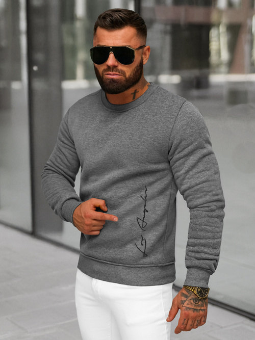 Sudadera de hombre grafito OZONEE JS/8B1357/5