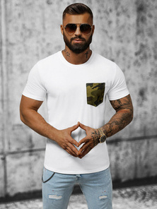 Camiseta de hombre blanco OZONEE JS/8T85/2Z