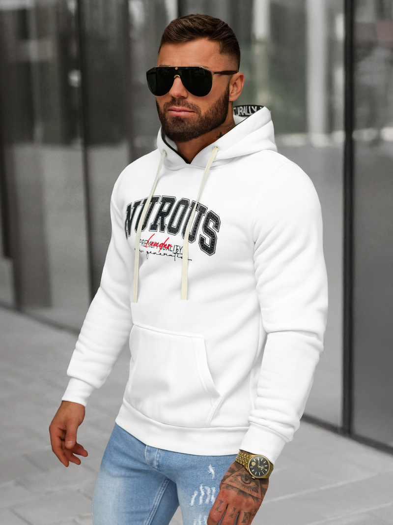 Sudadera de hombre blanca OZONEE O/TT30510