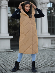 Chaleco de mujer camel OZONEE JS/5M3165/84Z