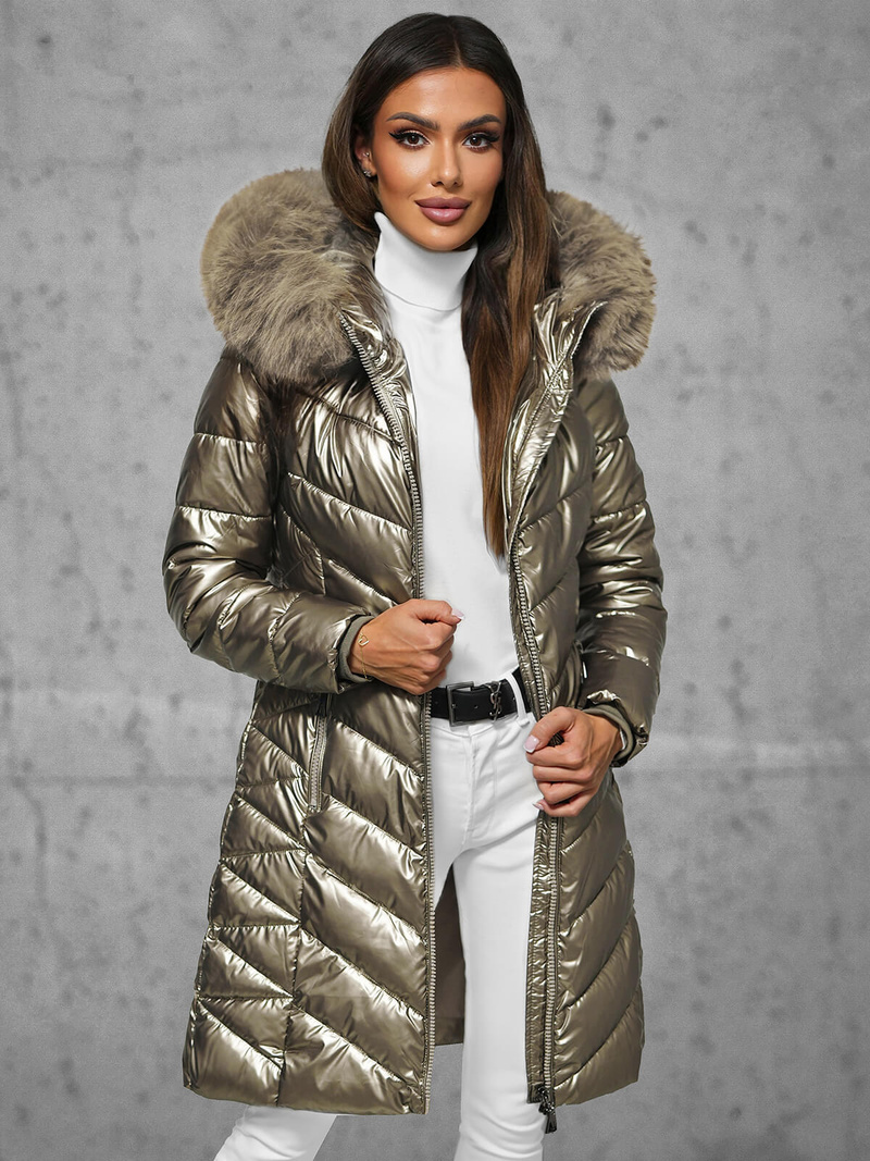 Chaqueta de mujer oro OZONEE JS/16M9100/403