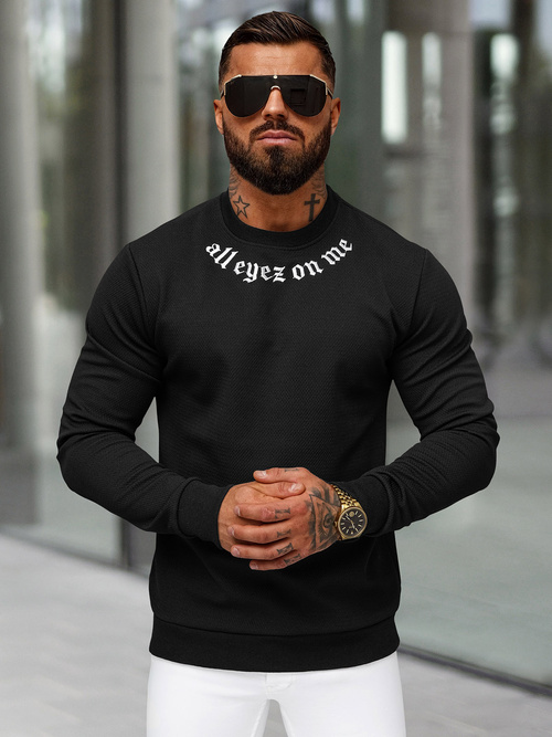 Sudadera de hombre negra OZONEE O/P2027Z