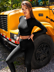 Conjunto de chándal de dos piezas de negro OZONEE O/22060Z