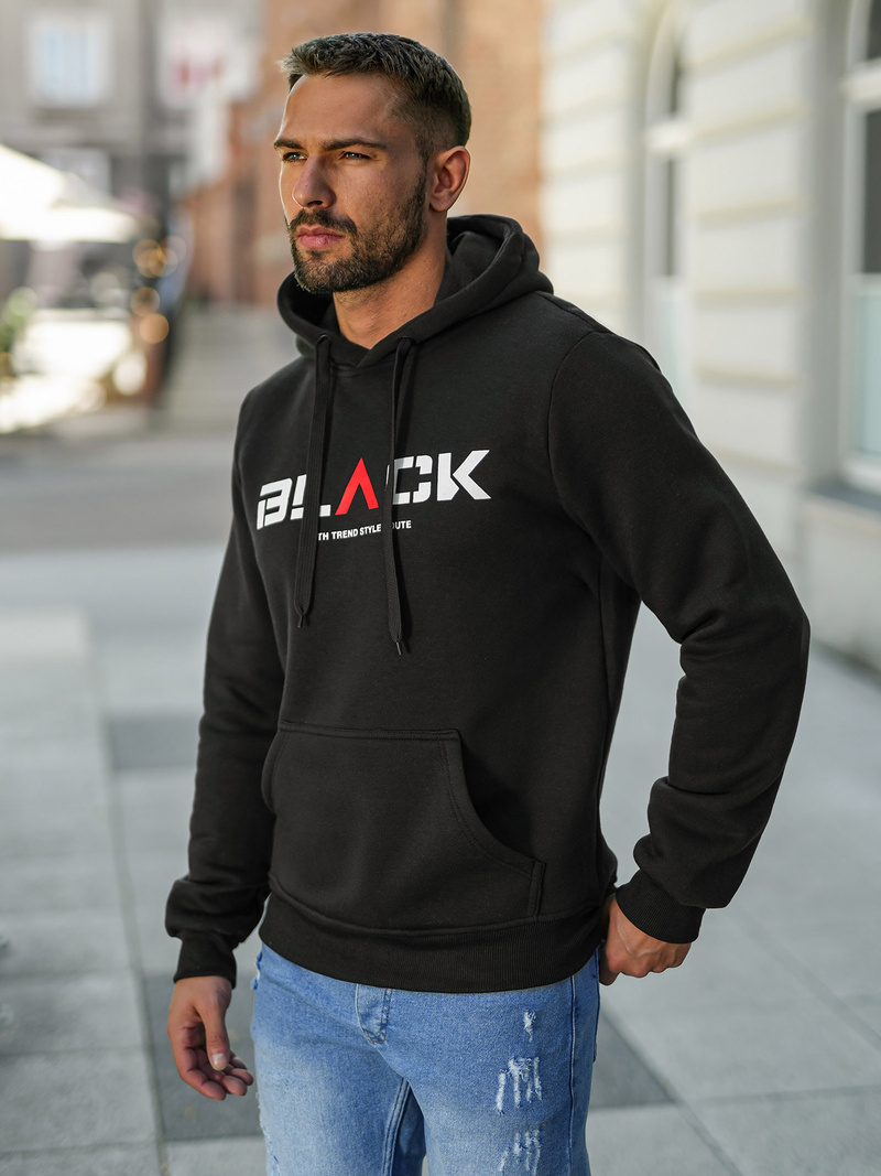 Sudadera de hombre negra OZONEE JS/8B1756/3