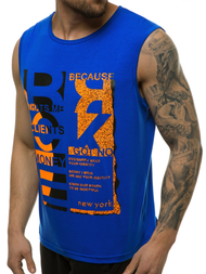 Camiseta sin mangas de hombre azul OZONEE JS/KS2077