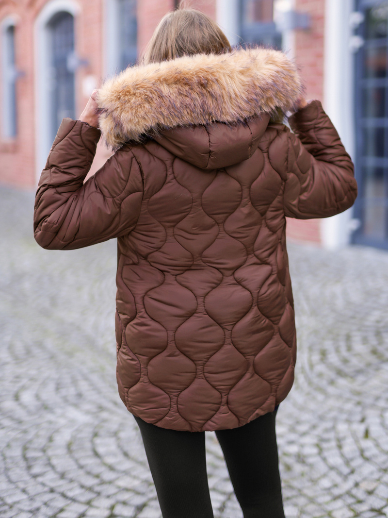 Chaqueta de mujer chocolate OZONEE JS/5M3226/158