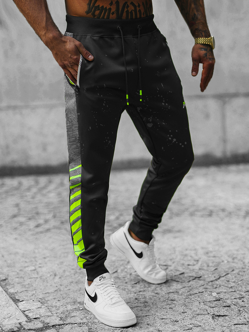 Pantalón de chándal de hombre negras OZONEE JS/K10232Z