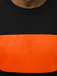 Sudadera de hombre negro-naranja OZONEE JS/2010Z