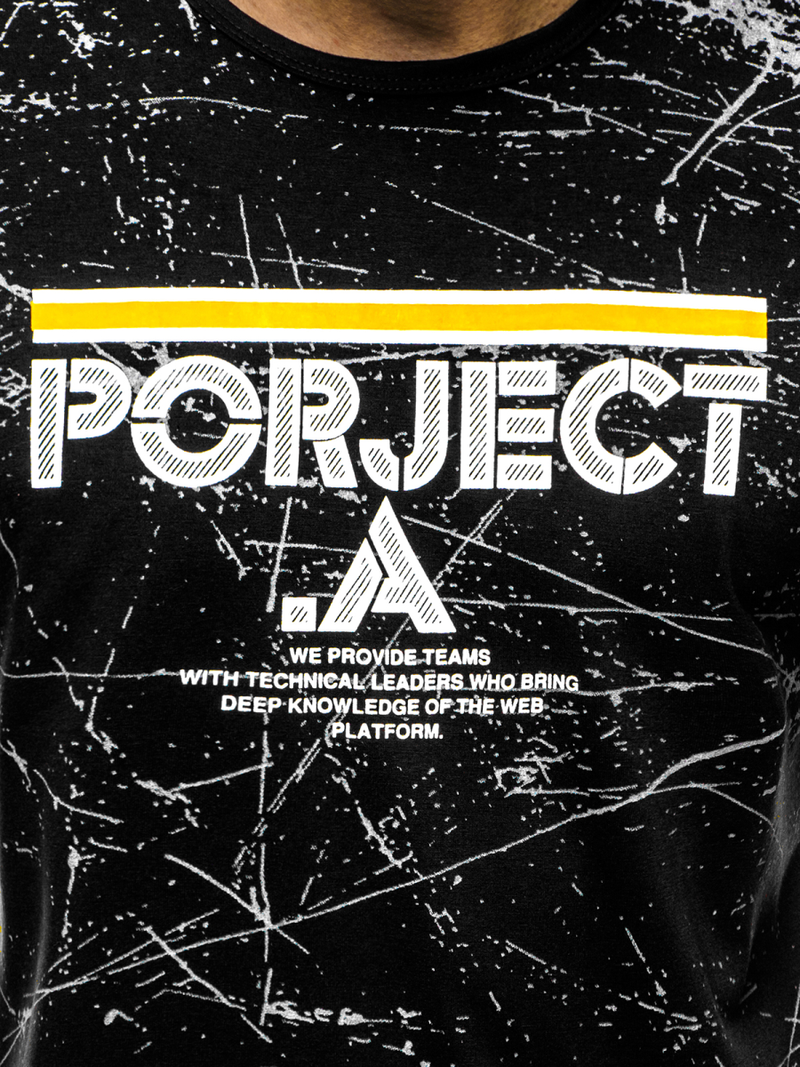 Camiseta de hombre negra OZONEE JS/SS10917Z