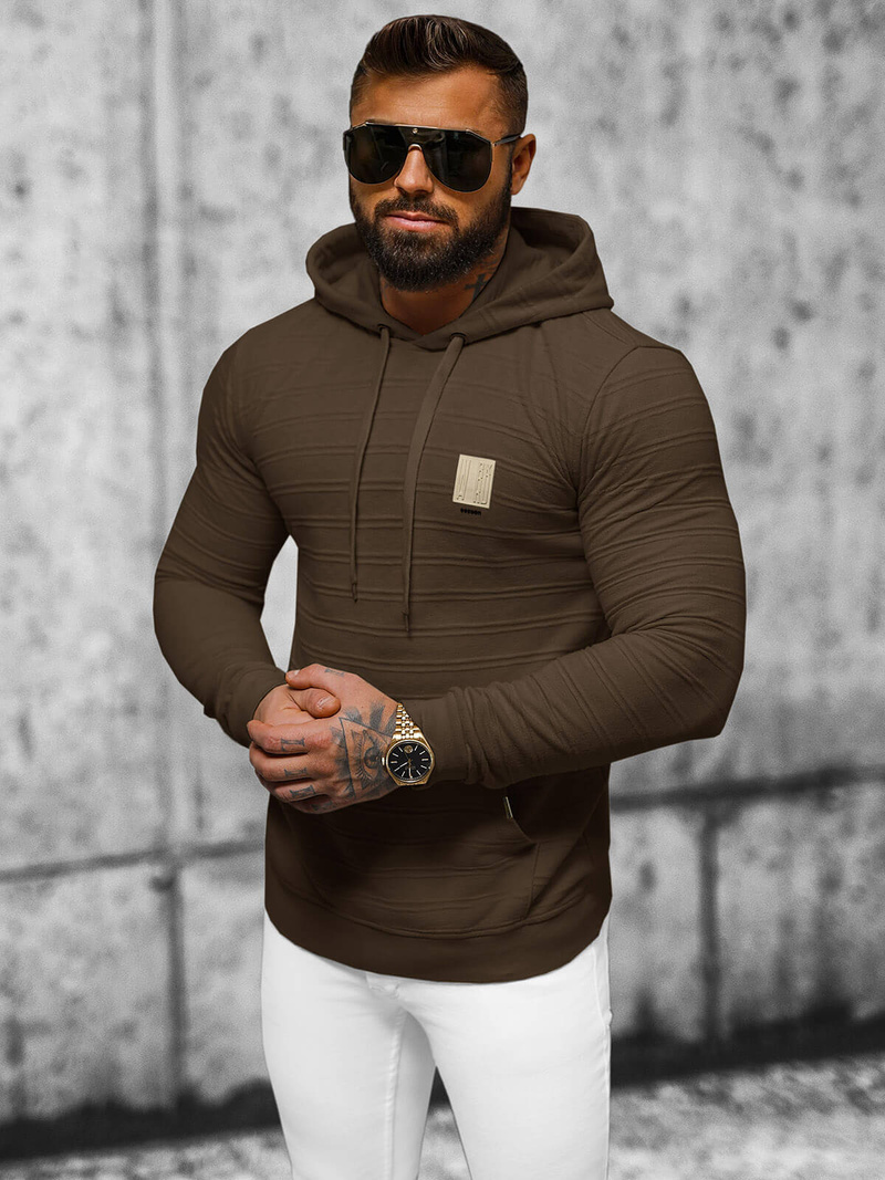 Sudadera de hombre marrón OZONEE O/TB2272