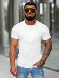 Camiseta de hombre blanco OZONEE O/QQ1390