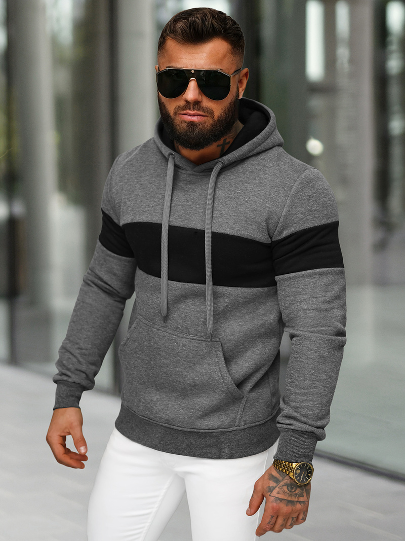 Sudadera de hombre grafito OZONEE JS/8B1316/5