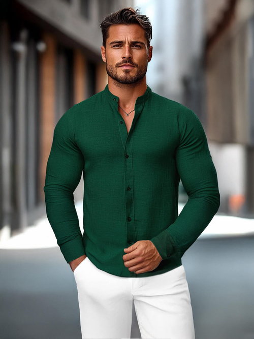 Camisa de hombre verde OZONEE O/V78Z