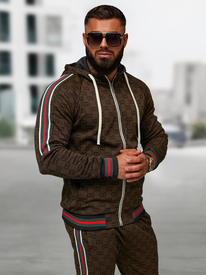 Chándal de hombre beige oscuro OZONEE O/FF5111AB