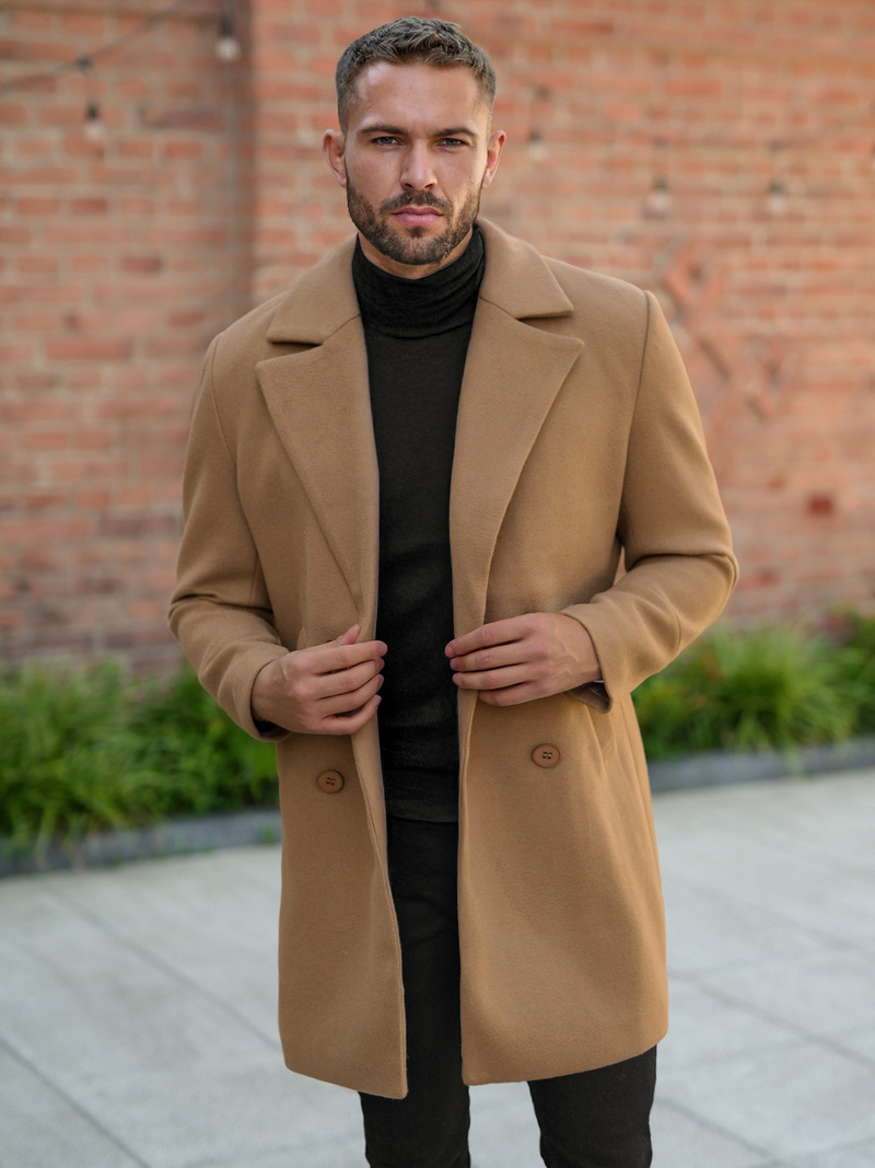 Abrigo de hombre camel OZONEE JS/11Z8269