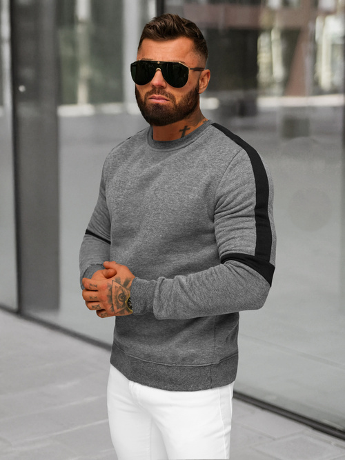 Sudadera de hombre grafito OZONEE JS/8B1322/5