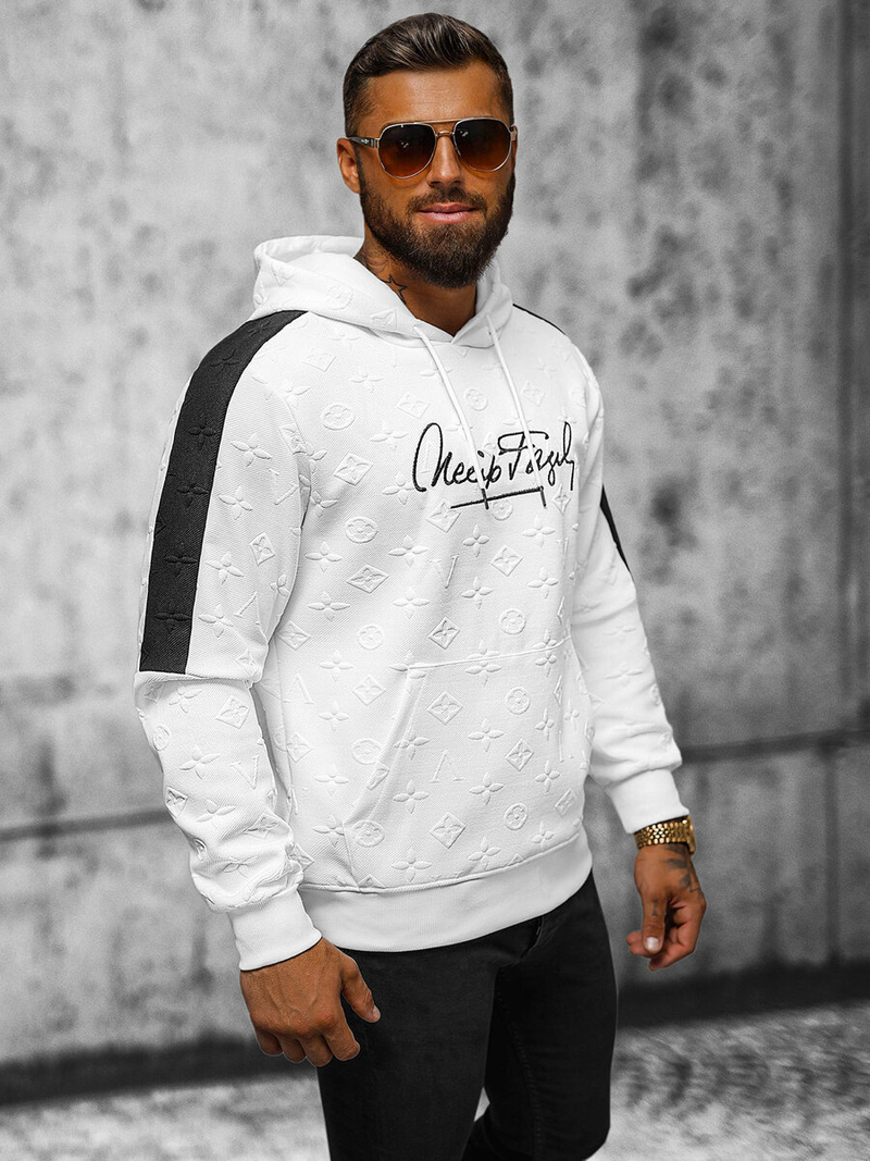 Sudadera de hombre blanco OZONEE JS/3B572