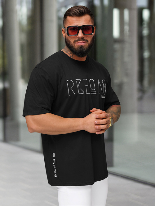 Camiseta de hombre negras OZONEE O/QQ1185