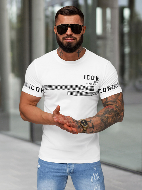 Camiseta de hombre blanco OZONEE JS/8B1701/1