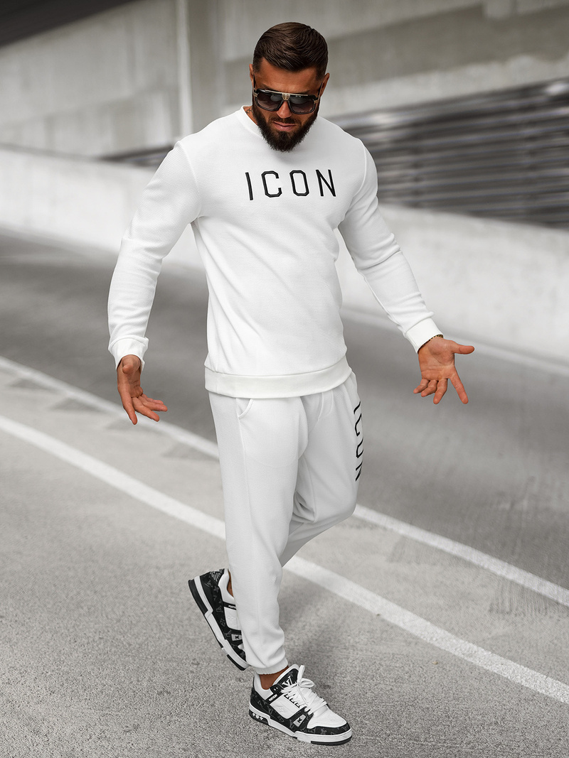 Pantalón de chándal de hombre blancos OZONEE O/D9125Z