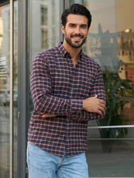 Camisa de hombre burdeos OZONEE V/V176Z