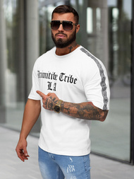 Camiseta de hombre blanco OZONEE JS/8B1380/1