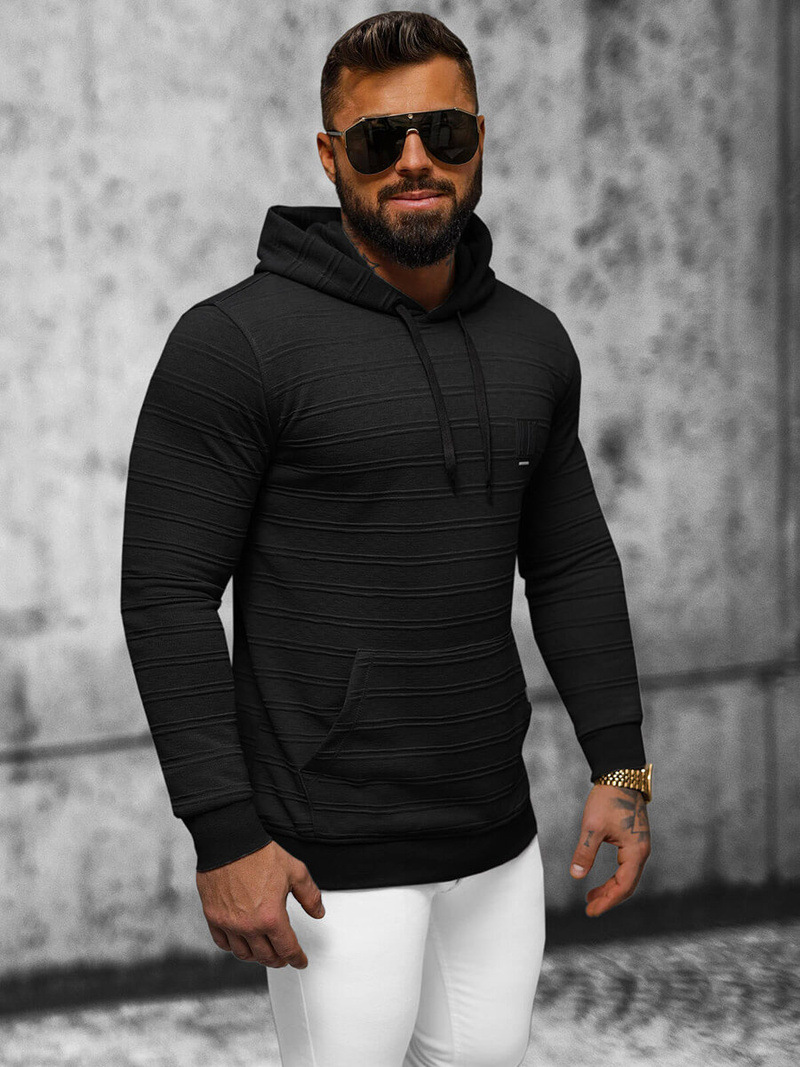 Sudadera de hombre negra OZONEE O/TB2272