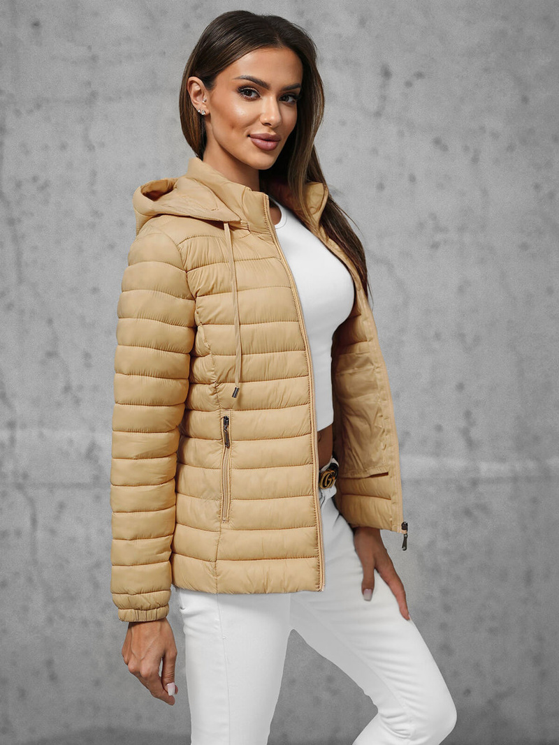 Chaqueta de mujer beige OZONEE JS/16M9101/254