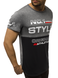 Camiseta de hombre grafito-negro OZONEE JS/SS10900