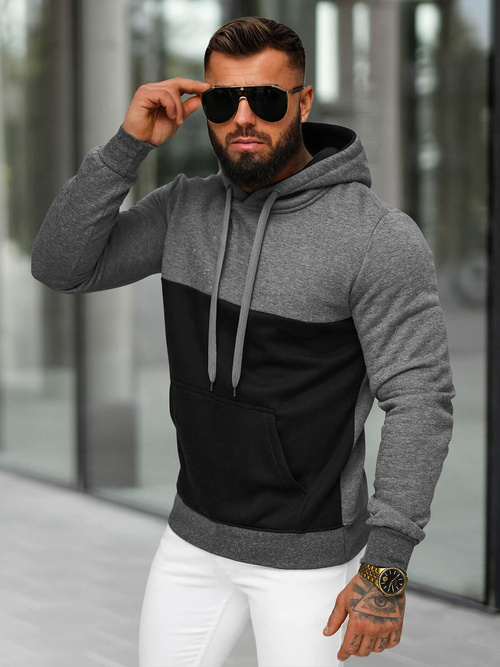 Sudadera de hombre grafito OZONEE JS/8B1317/5
