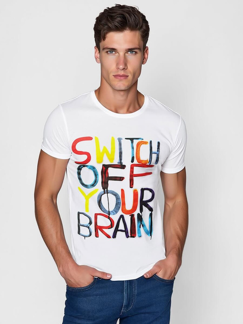 Camiseta de hombre blanca OZONEE O/T125/1Z