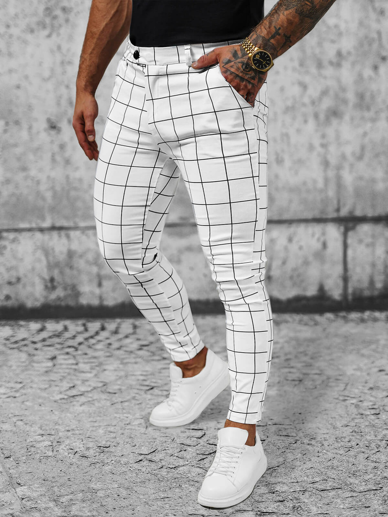 Pantalón chino de hombre blancos OZONEE O/P4009