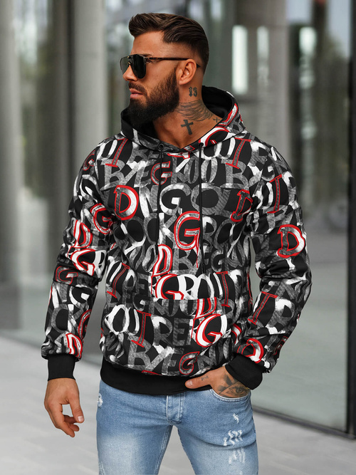 Sudadera de hombre negra OZONEE JS/8B1237/3