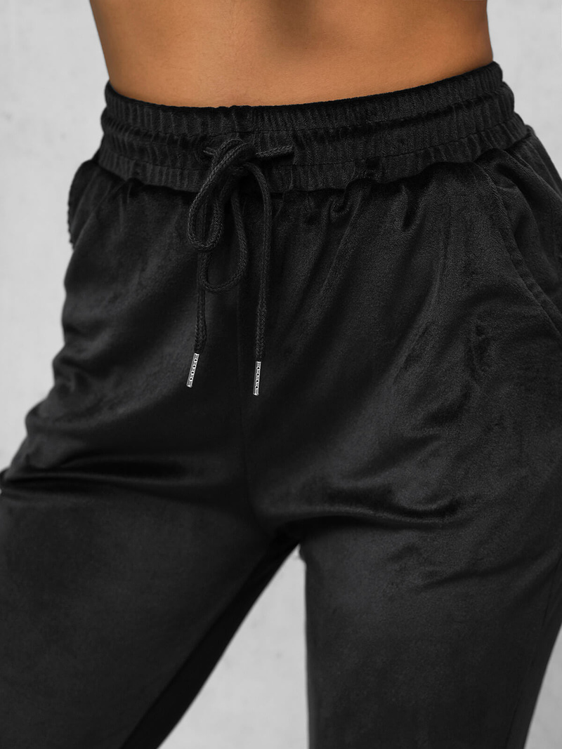 Chándal velour de mujer de negro OZONEE JS/35C1612/3