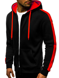Sudadera de hombre negro-roja OZONEE JS/2015