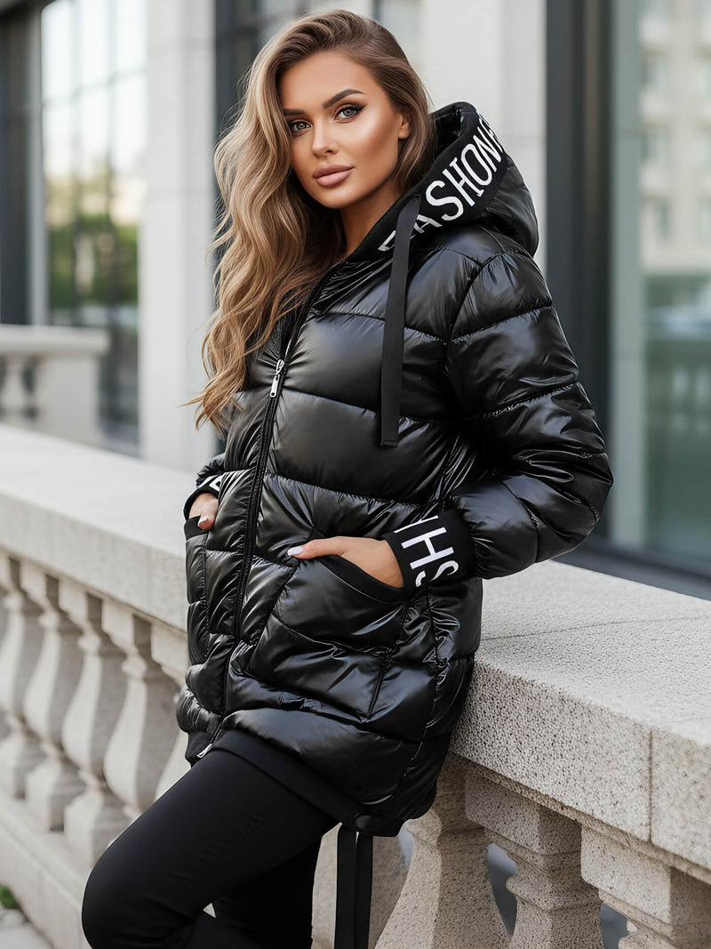 Chaqueta de mujer negra OZONEE JS/5M3188/392Z