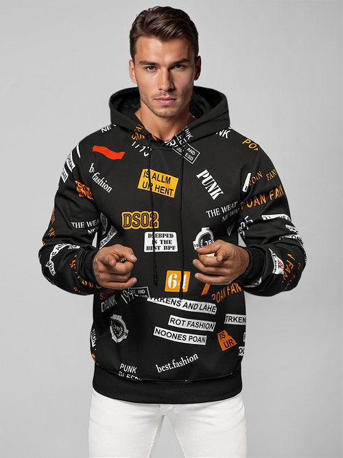 Sudadera de hombre negra OZONEE JS/8B1250/3Z