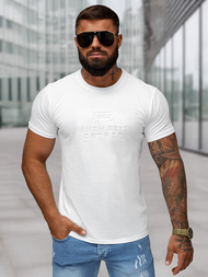 Camiseta de hombre blanco OZONEE O/QQ1389
