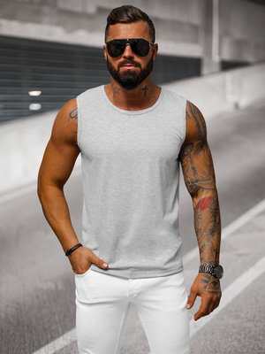 Camiseta sin mangas de hombre gris OZONEE JS/99001Z